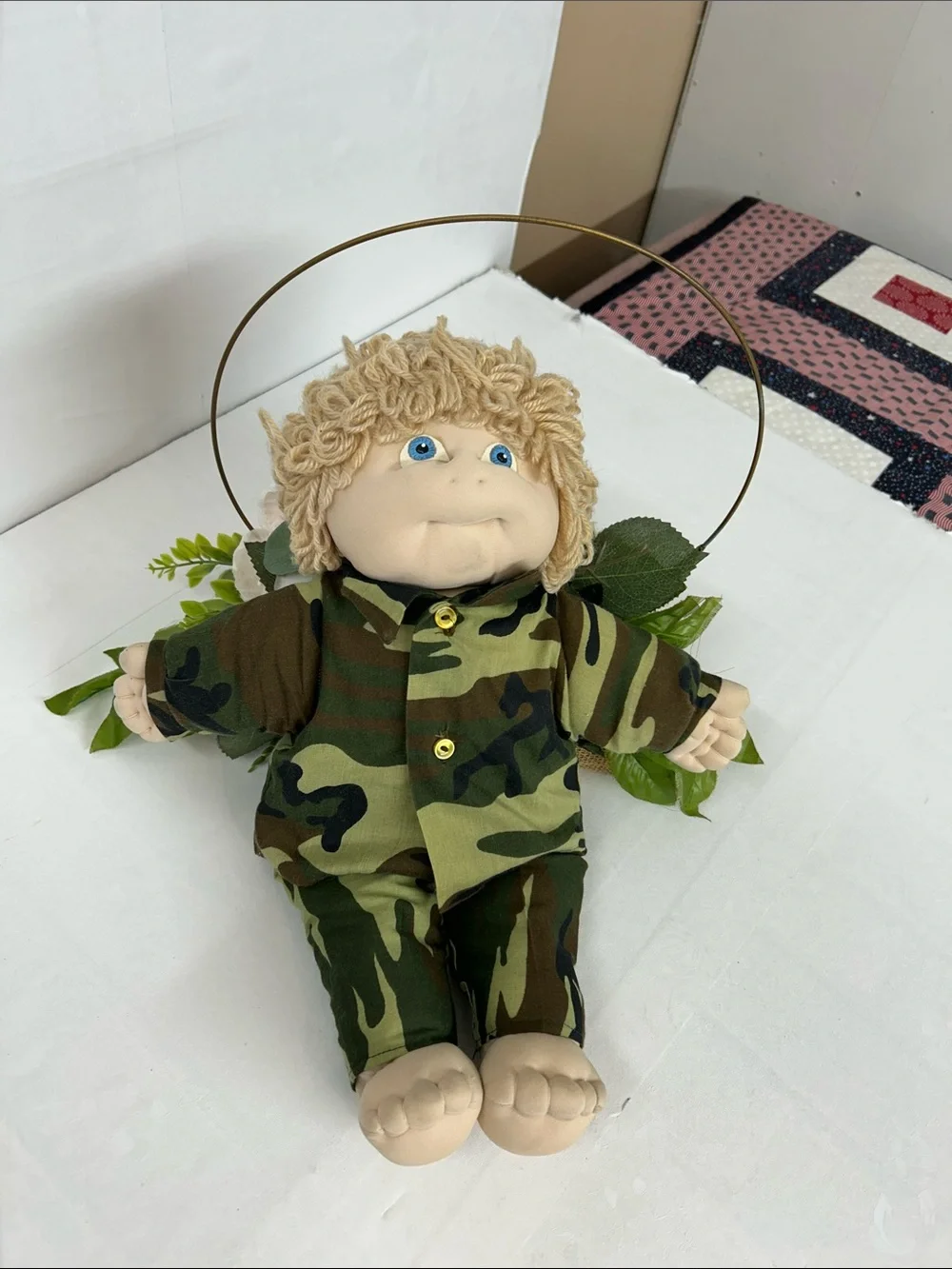 Plush Camo Soldier Doll - Green Camouflage Kids Toy